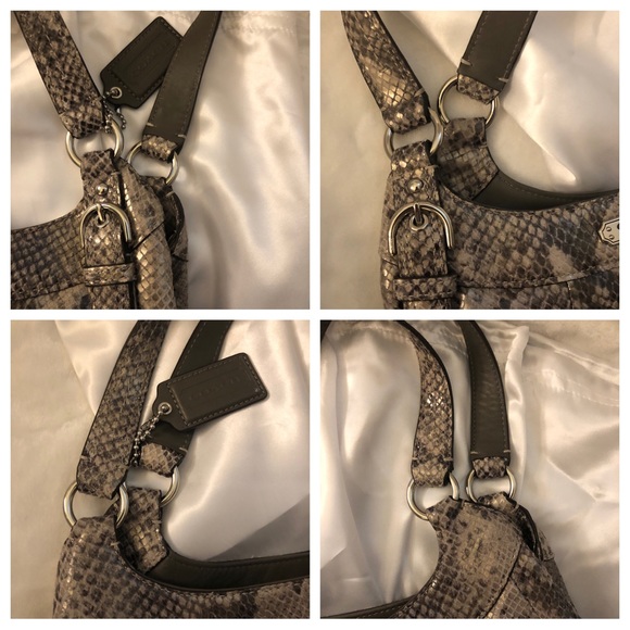 COACH Python Embossed Leather Exotic Hobo Bag F19678 - Picture 10 of 16